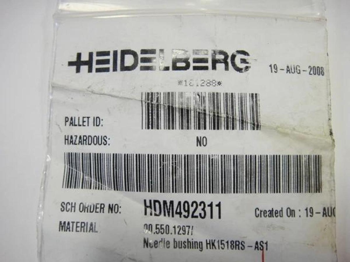 Heidelberg OEM Needle Bushing & Retaining Ring, Part #HDM492311