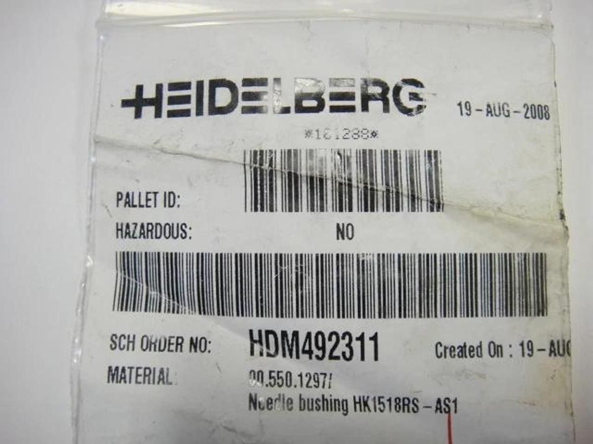Heidelberg OEM Needle Bushing & Retaining Ring, Part #HDM492311