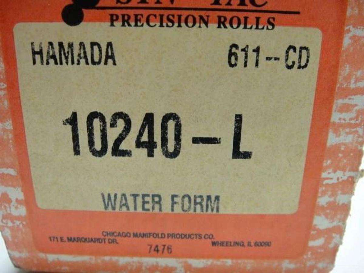 Hamada Duetto 611-612, 2nd Unit CD Water Form Roller, Part #10240-L