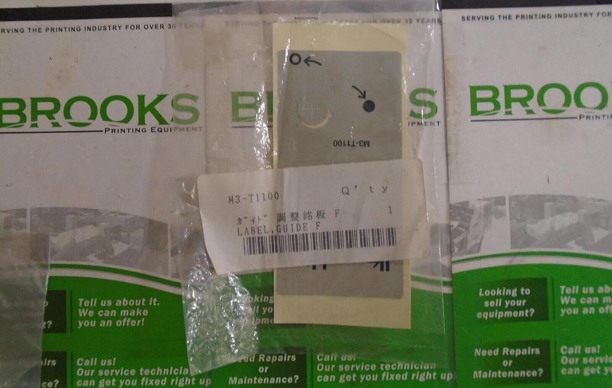 Used AB Dick Label Guide F, Part #M3-T1100