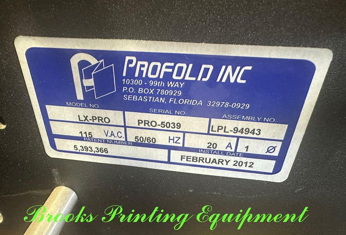 Used Profold LX-PRO Tabbing System, 2012