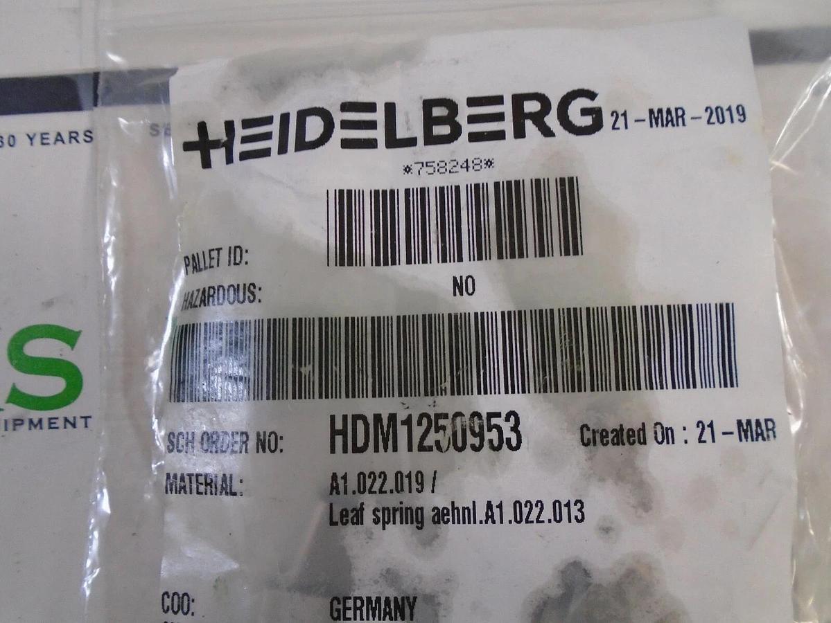 Heidelbeg QM 46 Leaf Spring, Open Clip 6mm, Part #A1.022.019