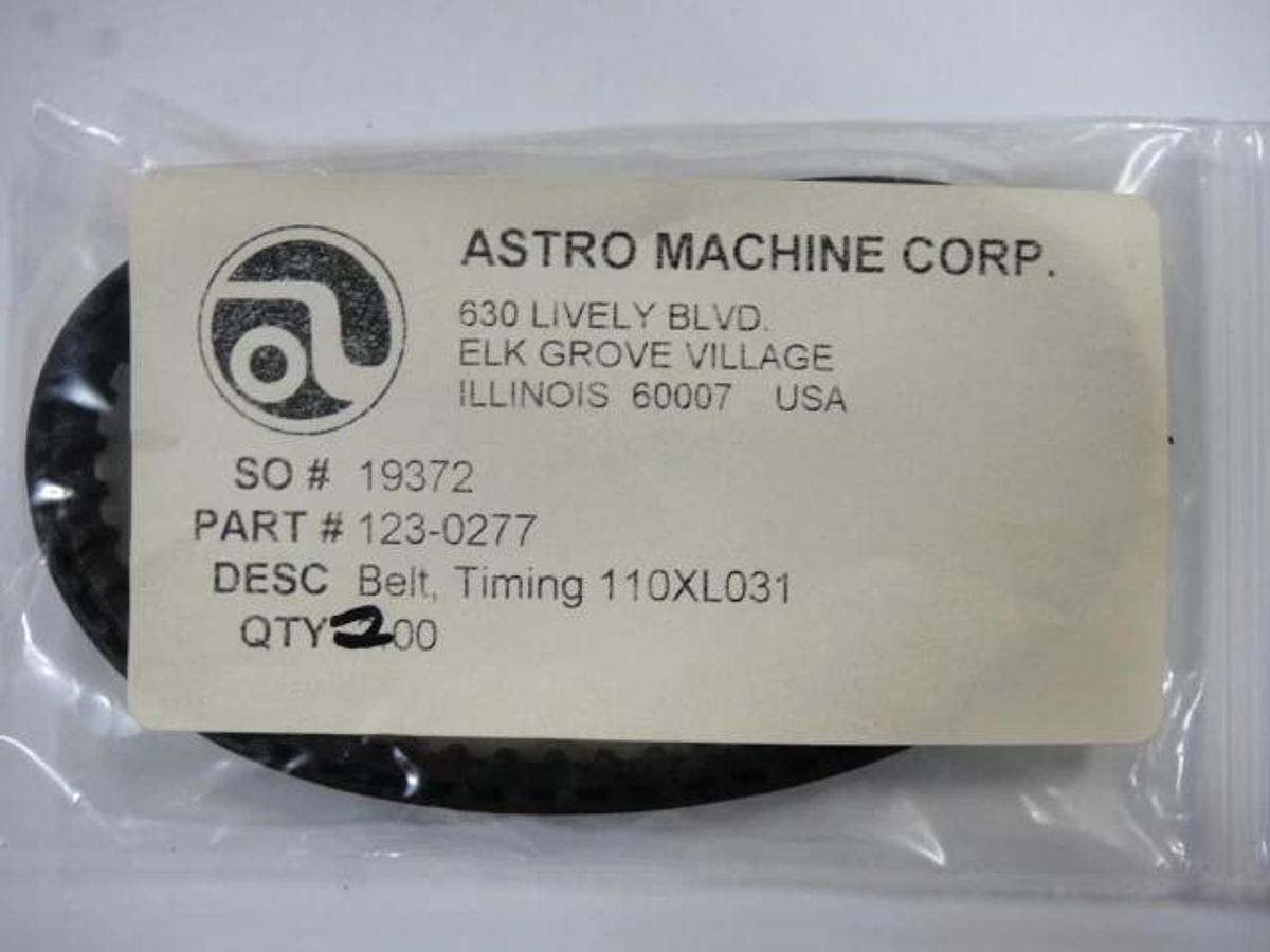 Used Astro Envelope Timing Belt, Part #123-0277