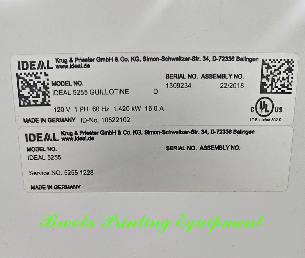 Used MBM Triumph 5255 Paper Cutter, 2018