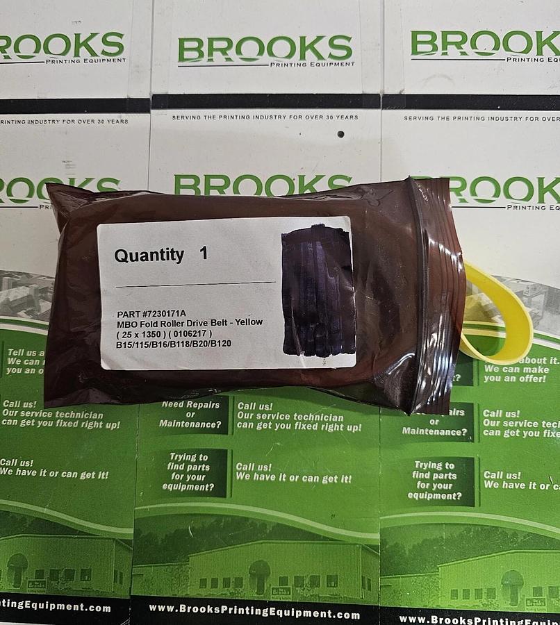 MBO Fold Roller Drive Belt (Yellow), Part #7230171A