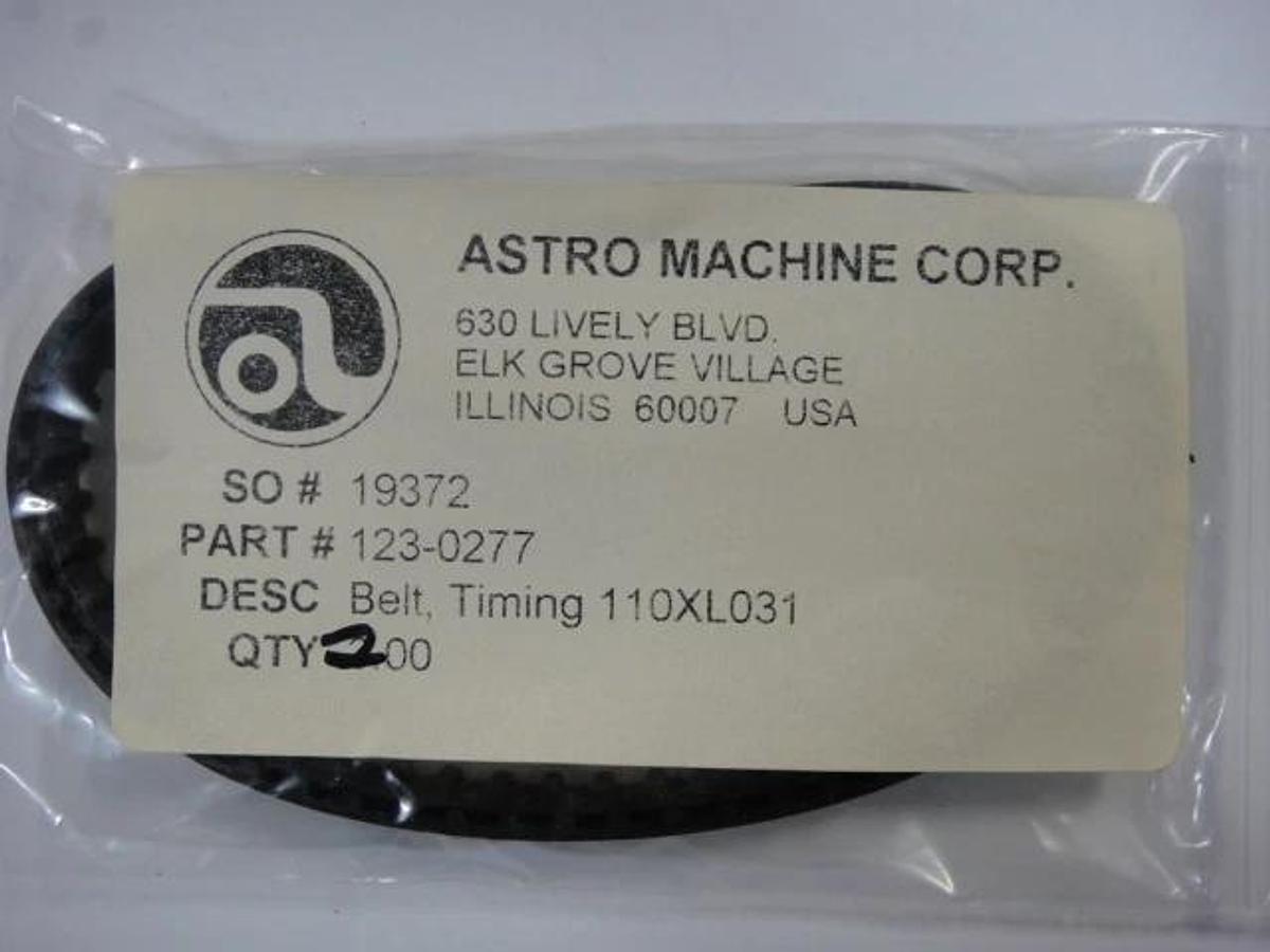 Used Astro Envelope Timing Belt, Part #123-0277