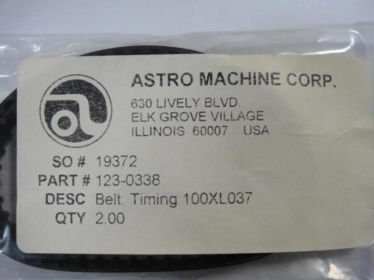 Used Astro Envelope Timing Belt, Part #123-0338
