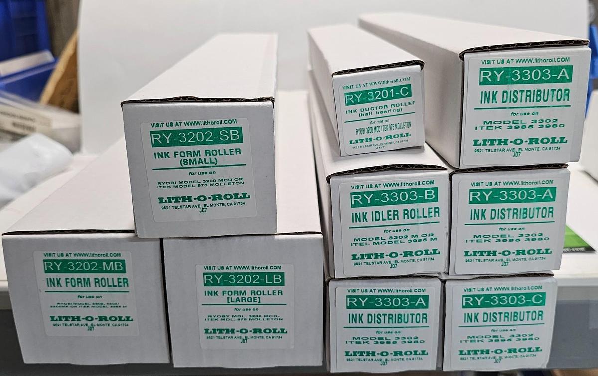 Rubber Roller Set of 9 for Ryobi 3302 3304H /ITEK 3995/ LOR-3985-K/32RK