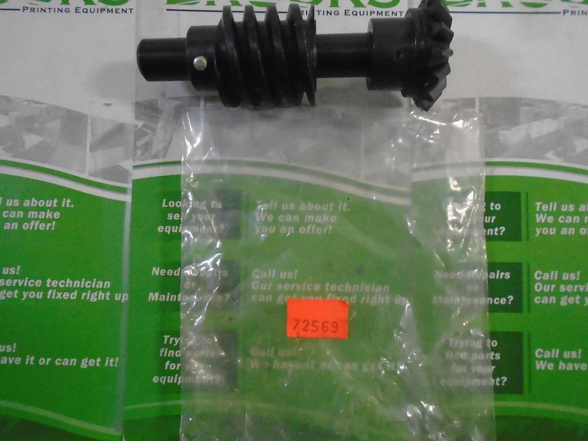 AB Dick 350-360 Miter & Worm Gear Assembly, 14.5 Degree Pitch, Part #72569