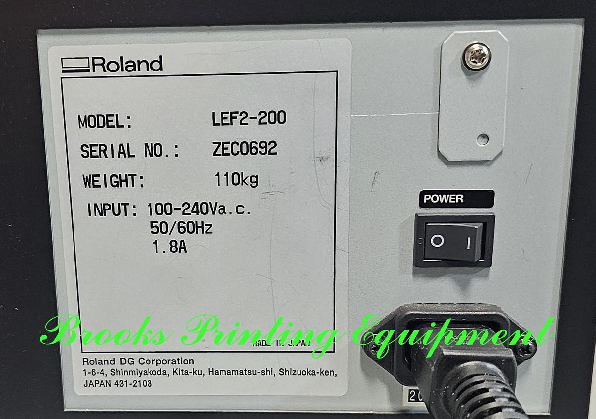 Used Roland VersaUV LEF2-200 20" Benchtop Flatbed Printer