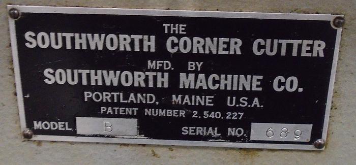 Used Southworth Corner Cutter, Video