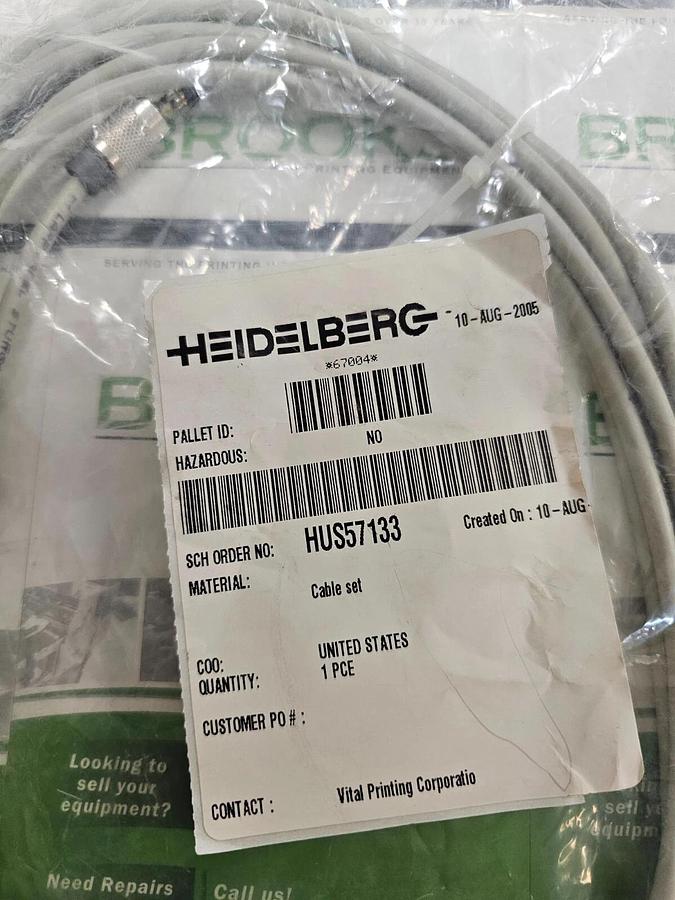 Used Heidelberg Cable Set, Part #HUS57133