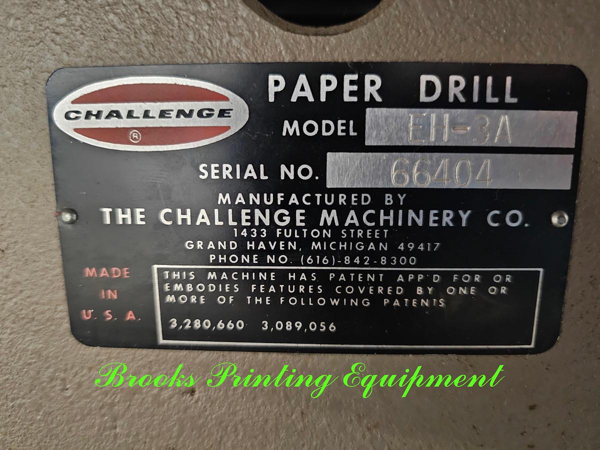 Used Challenge EH-3A Paper Drill