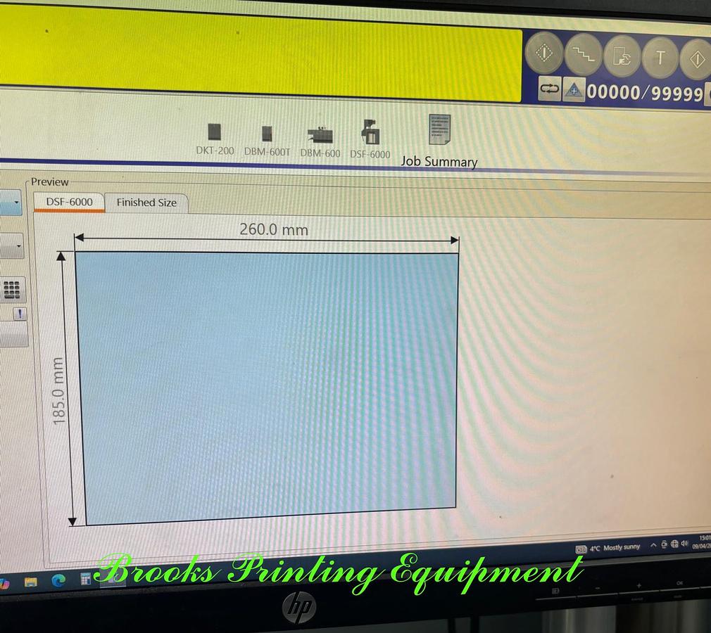 Used Duplo DBMi Saddle System with DSF-6000 Sheet Feeder & Cover Feeder, 2015