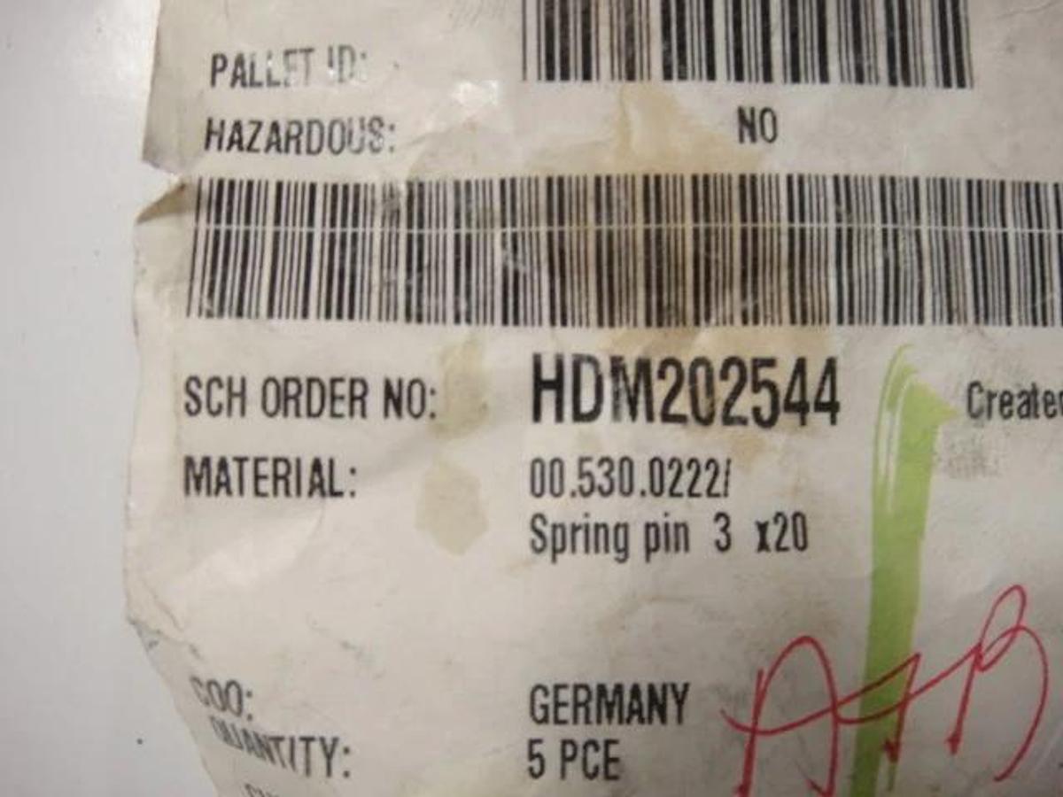 Used Heidelberg Spring Pin, Part #HDM202544