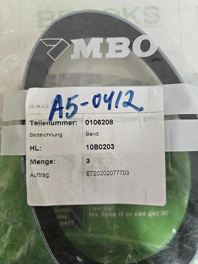 MBO Stacker Belt Asp, Part #0106208