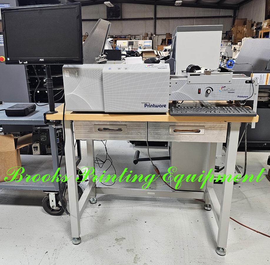 Used Printware iJetColor Mach 5 Inkjet Press w/ Feeder and Delivery Conveyor