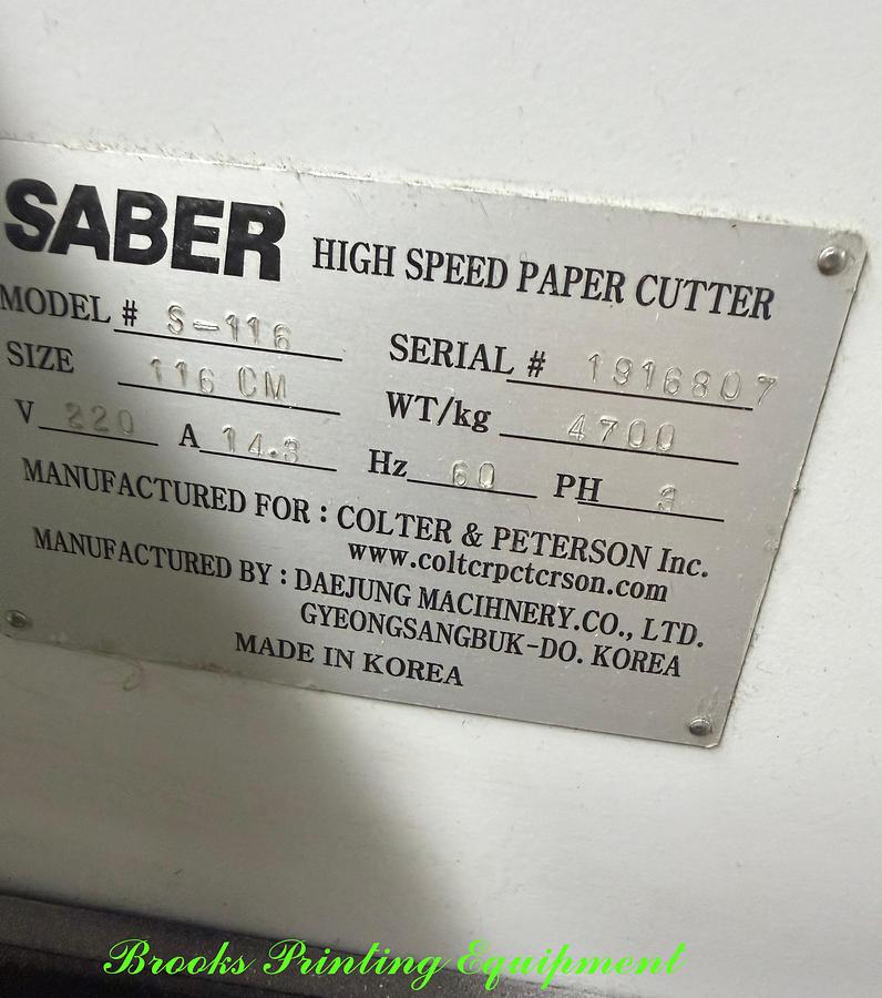 Used Saber S-116, 2018 with JPA-2 Jogger, 2018 Video