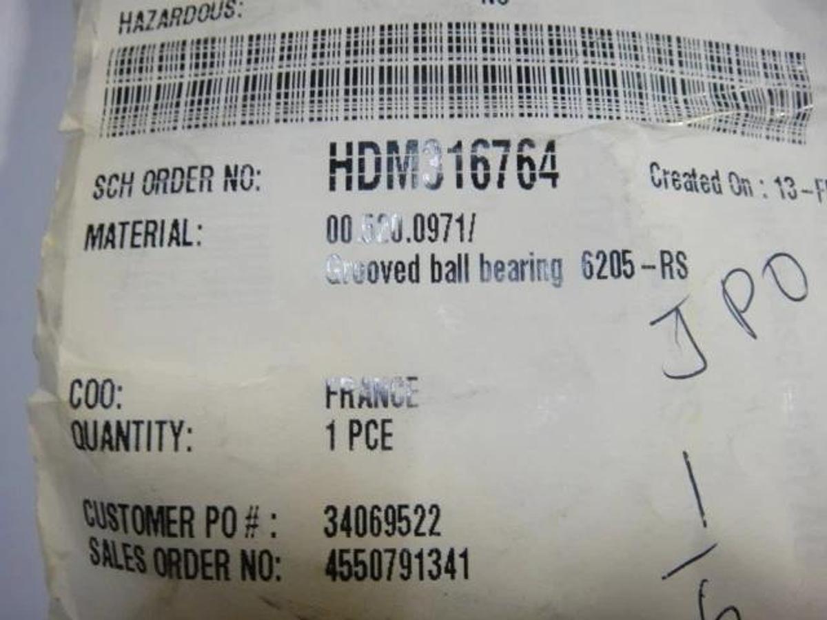 Heidelberg Grooved Ball Bearing, Part #00.520.0971