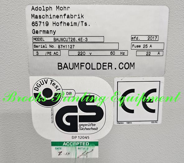 Used Baumcut 26.4E-3, 2017 Video