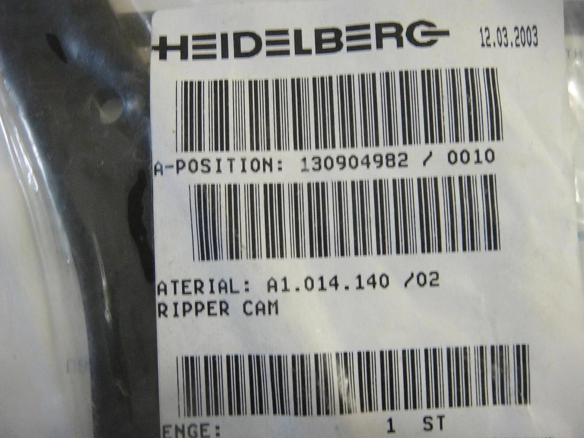 Used Heidelberg Ripper Cam (Chain Delivery), Part #A1.014.140/02