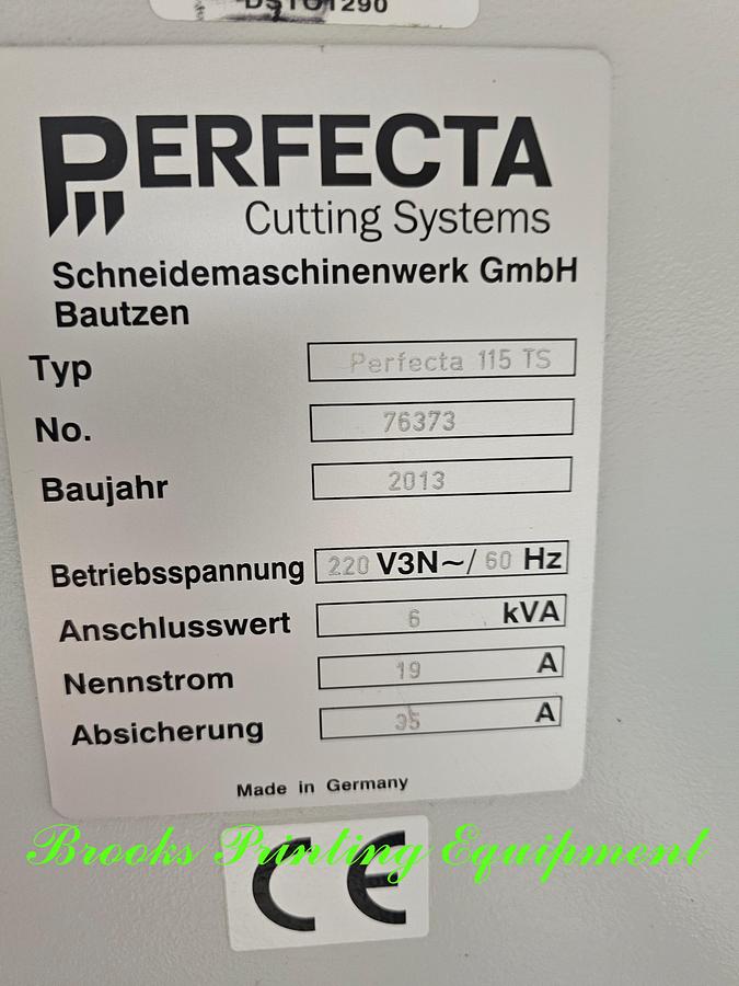 Used Perfecta 115TS, 2013 Video