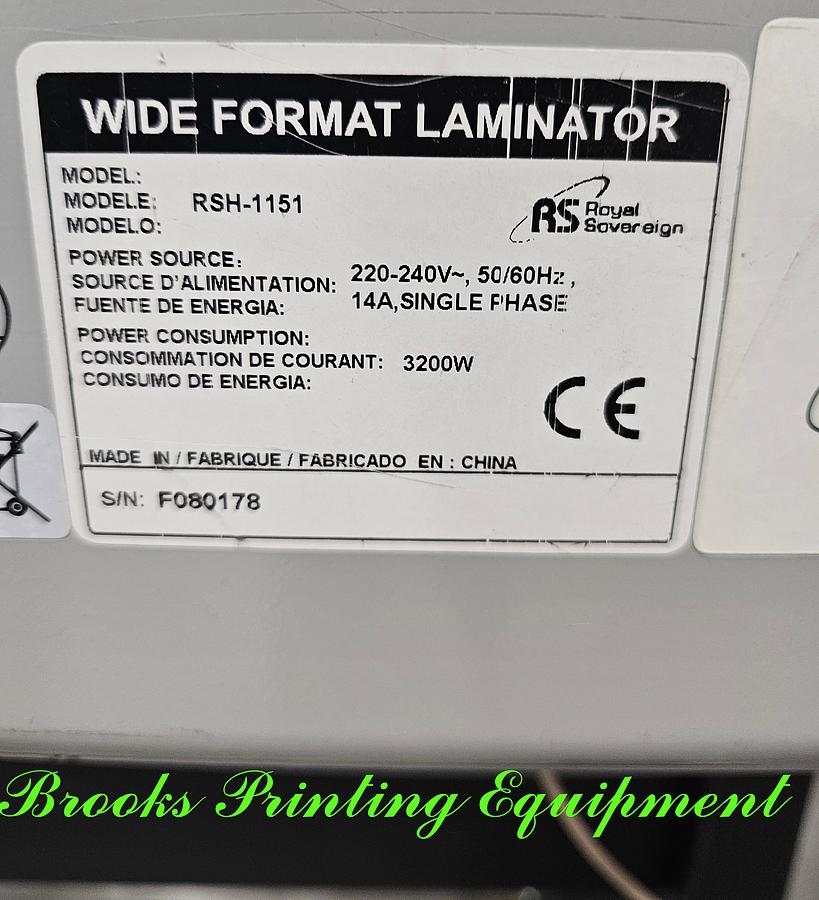Used Royal Sovereign RSH-1151 45" Wide Format Roll Laminator