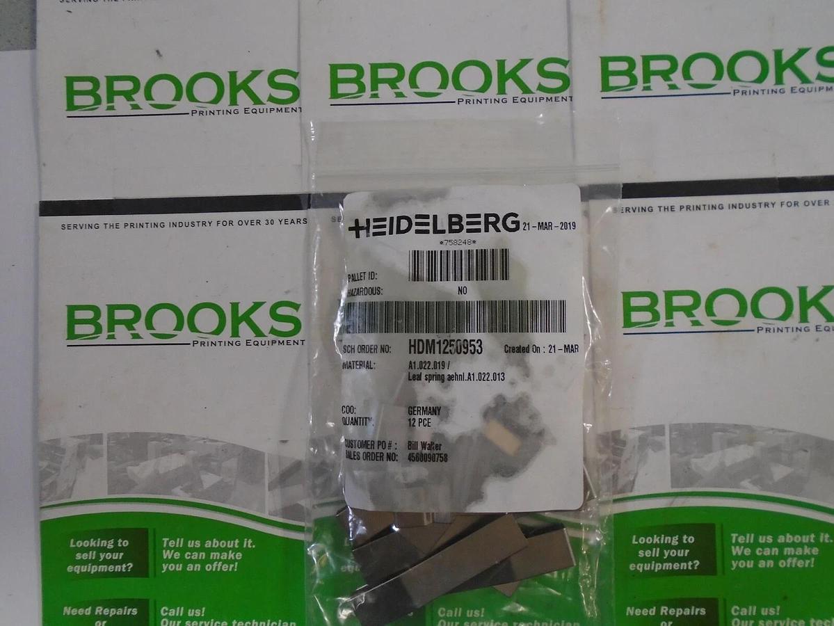 Heidelbeg QM 46 Leaf Spring, Open Clip 6mm, Part #A1.022.019