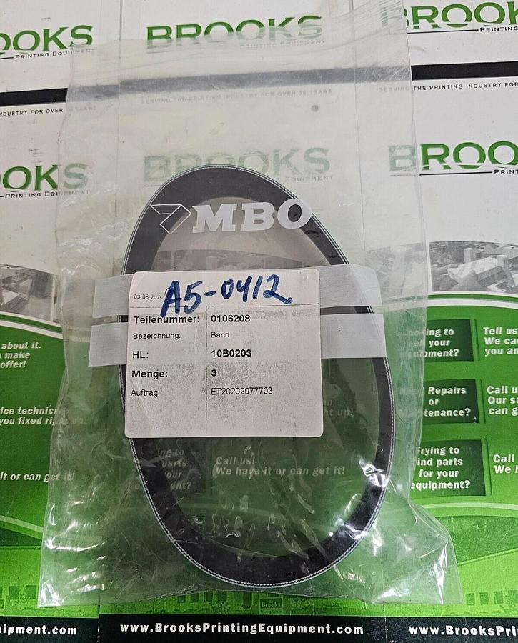 MBO Stacker Belt Asp, Part #0106208