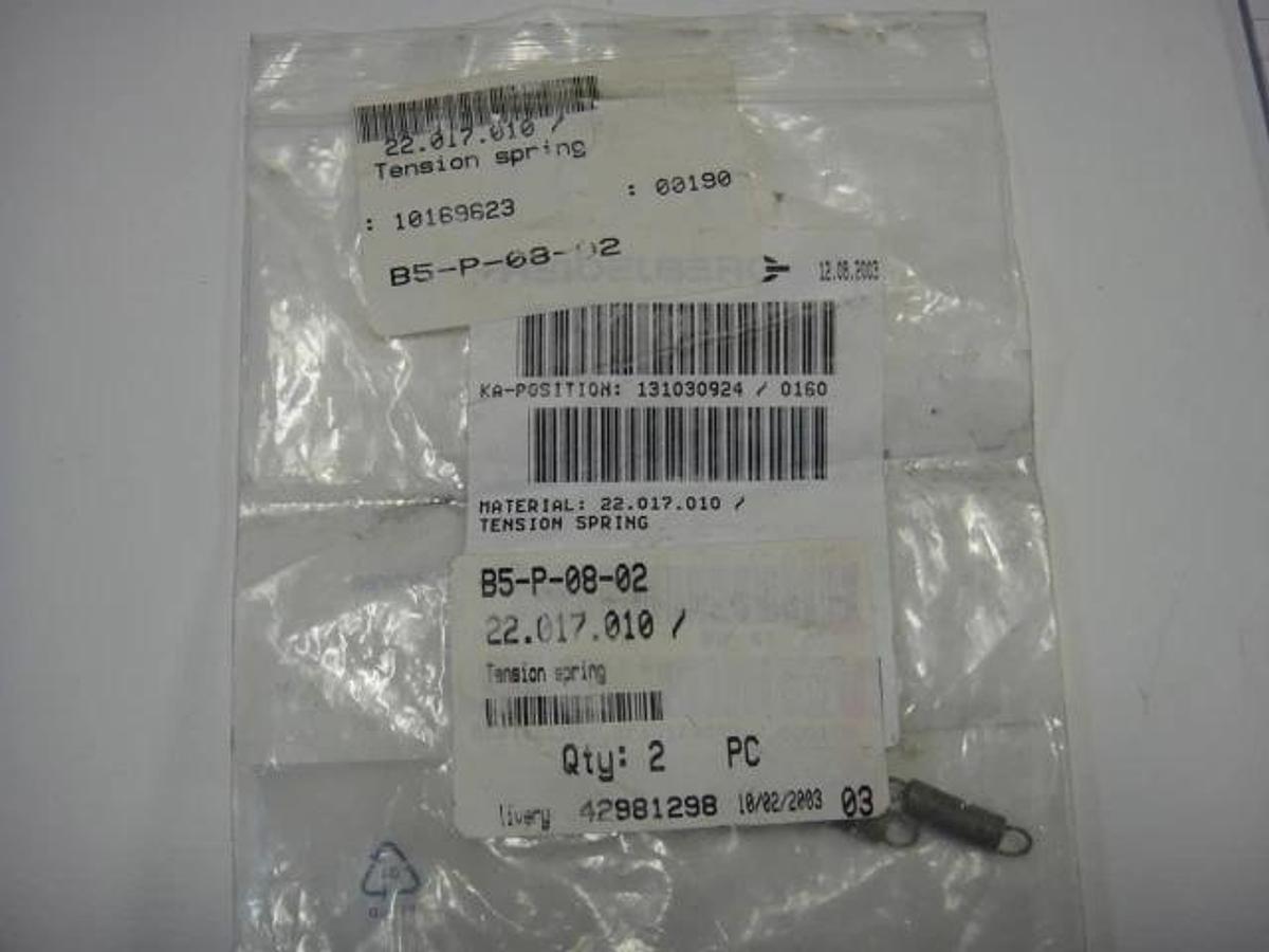 Used Heidelberg Tension Spring, Part #22.017.010