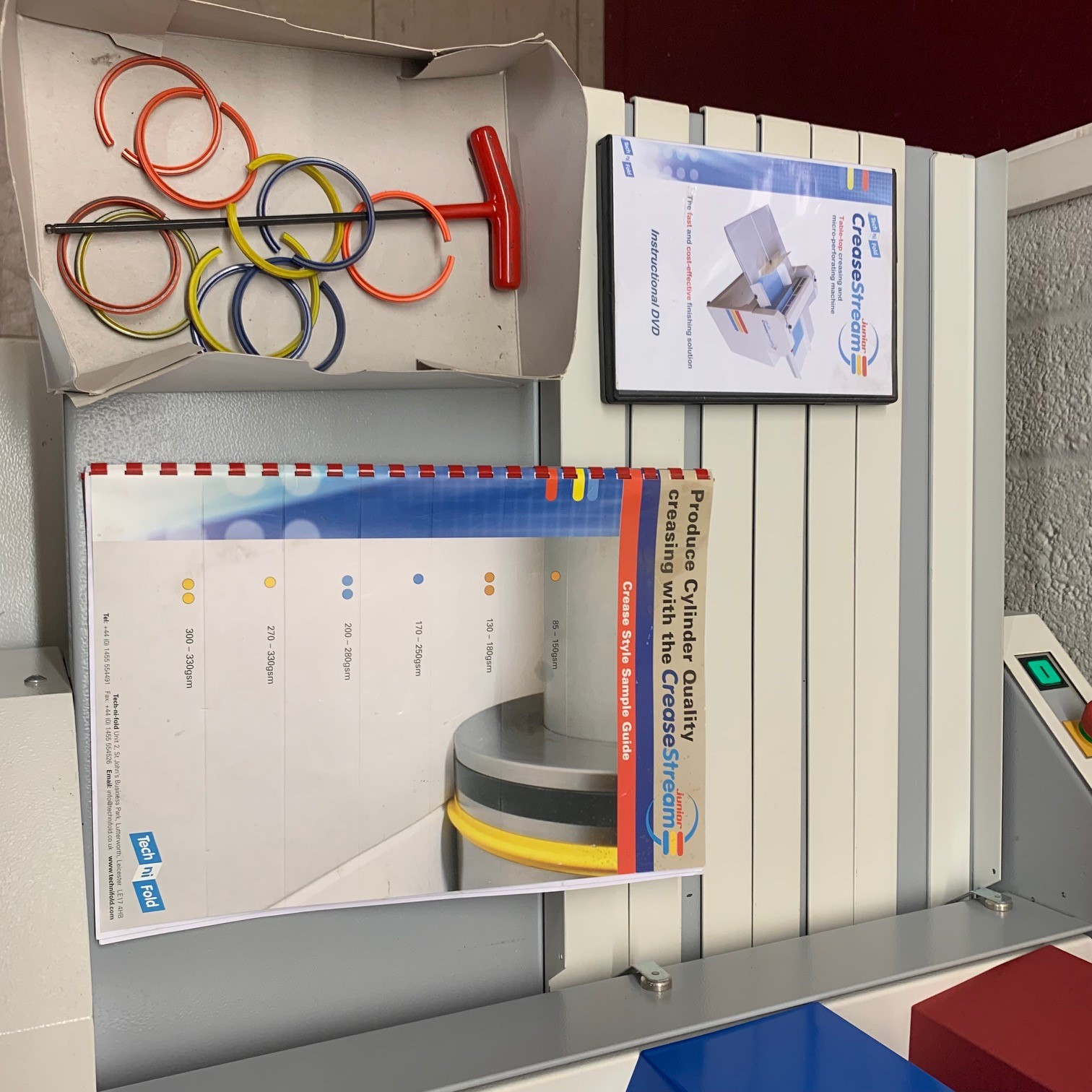 Used Creasestream Junior Electric Creaser Including Mobile Cabinet