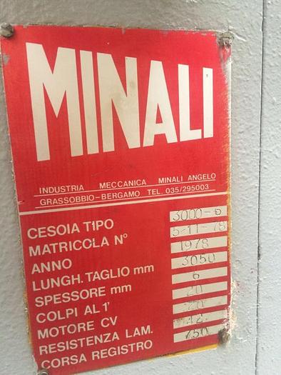 Usato CESOIA MINALI IDRAULICA 3000X6