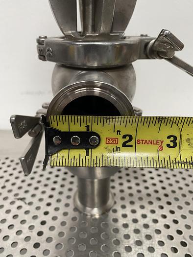Used SPX M18BP816631TTT SW4D 1.5" S-LINE 74mm SS Valve w/ 1 1/2" Sanitary Fittings