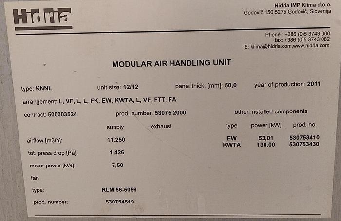 Usado Unidade modular de tratamento de ar HIDRIA