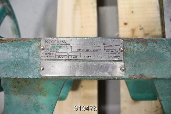 Used Rovalve 14" V-Port Hand Operated Knife Gate Valve #31947