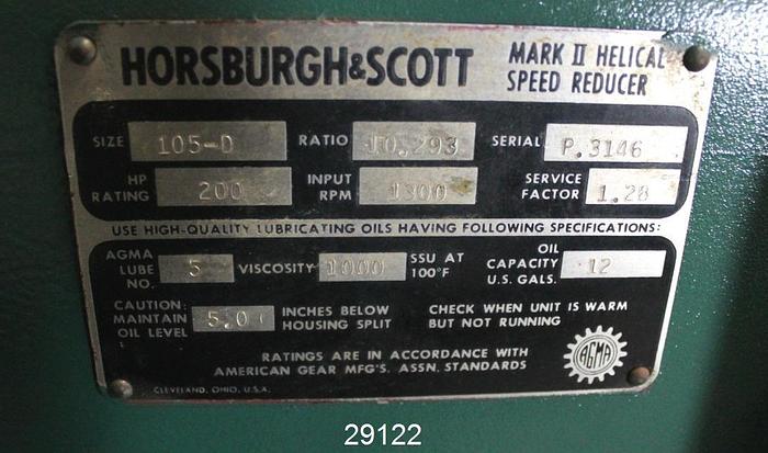 Used Horsburgh & Scott Mark II Speed Reducer #29122