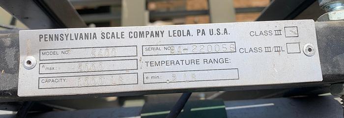 Used PENNSYLVANIA 6400 ELECTRONIC SCALE