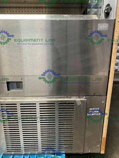 Used Barker  Stainless Steel Commercial Display Refrigerator w/ Roll up Door