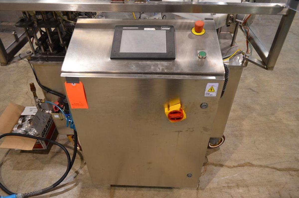 Used PacTec Double Head Rotary Cup Filler with Sealer