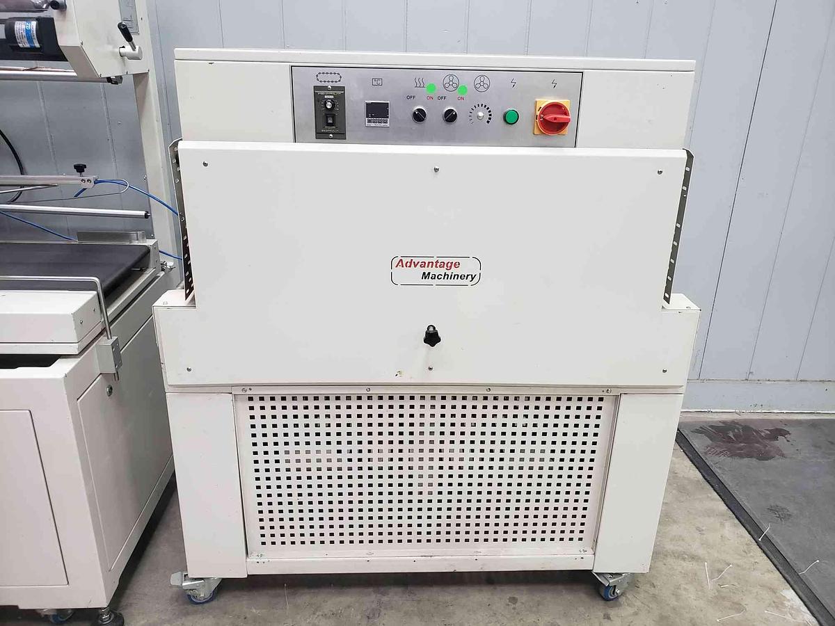 Used Used ADVANTAGE MODEL L728 L BAR SEALER 201 Shrink Tunnel