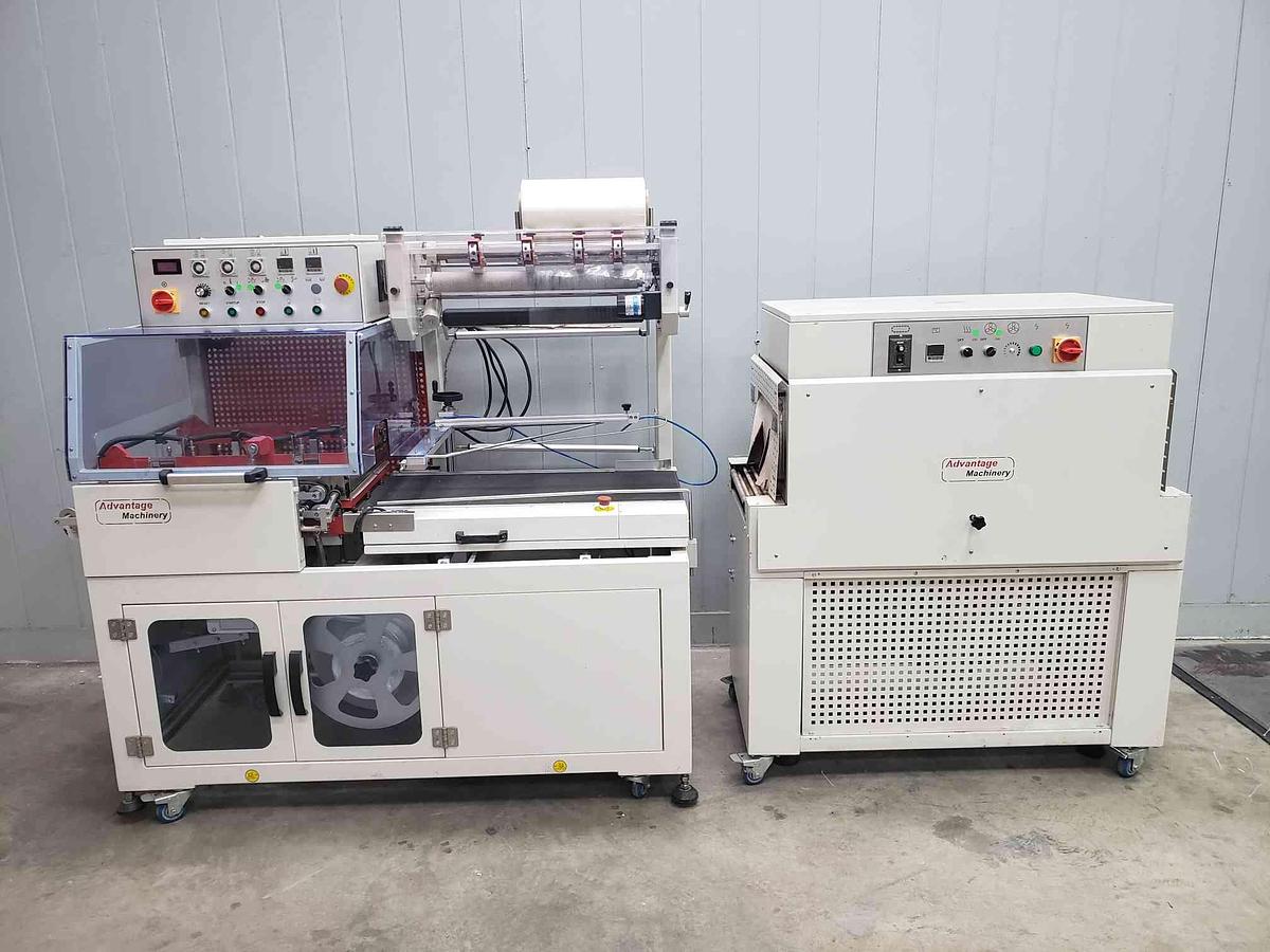 Used Used ADVANTAGE MODEL L728 L BAR SEALER 201 Shrink Tunnel