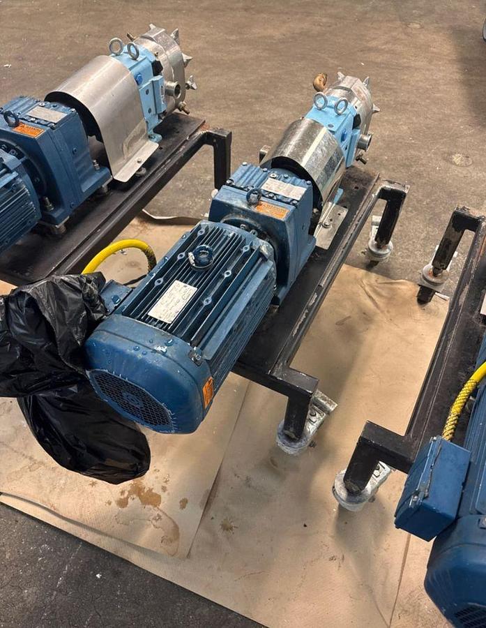 Used Waukesha SPX Jacketed SS Pumps with 10HP SEW Motors & Drives