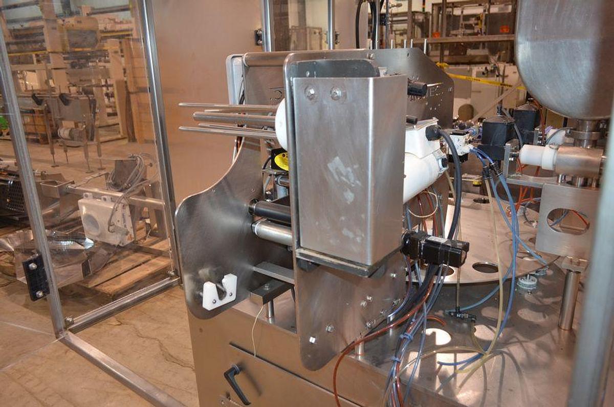 Used PacTec Model PTR6X2S Double Head Rotary Cup Filler with Sealer