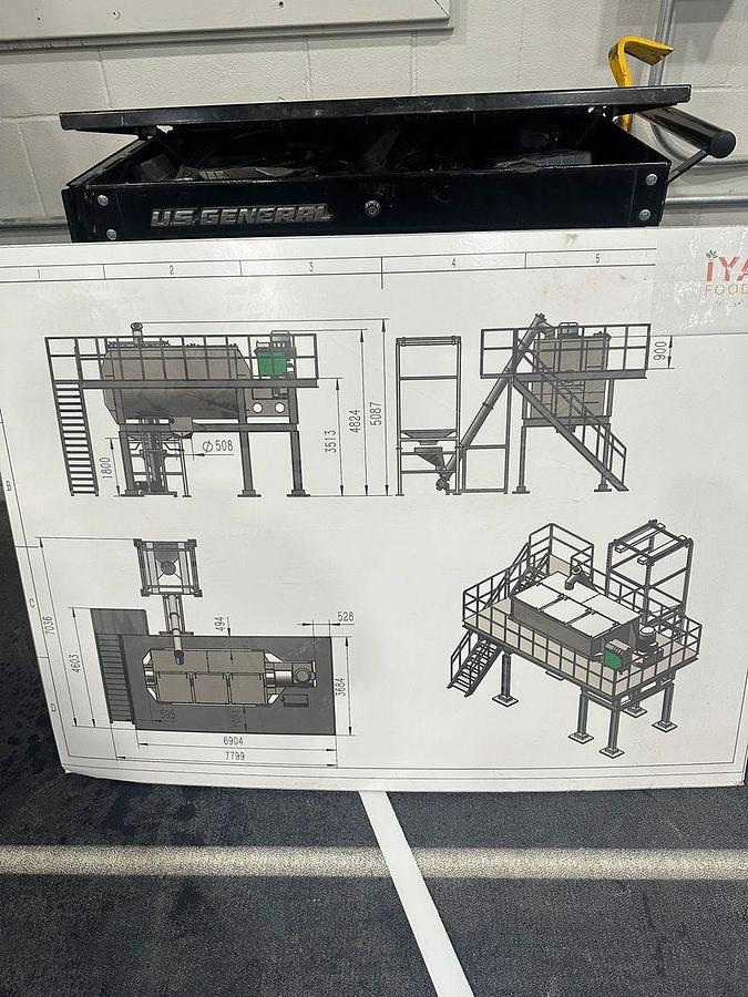 Used Dual Ribbon Blender 12,000 Mezzanine, Bag Dump