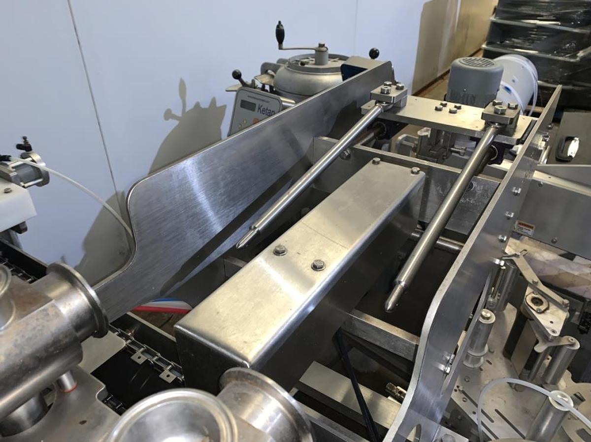 Used PacTec Model PT2S Inline S/S Dual Lane Cup Filler and Sealer