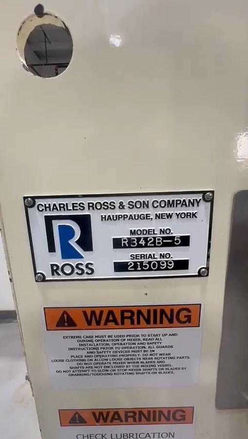 Used Ross Model R342B-5 Ribbon Blender 150lb