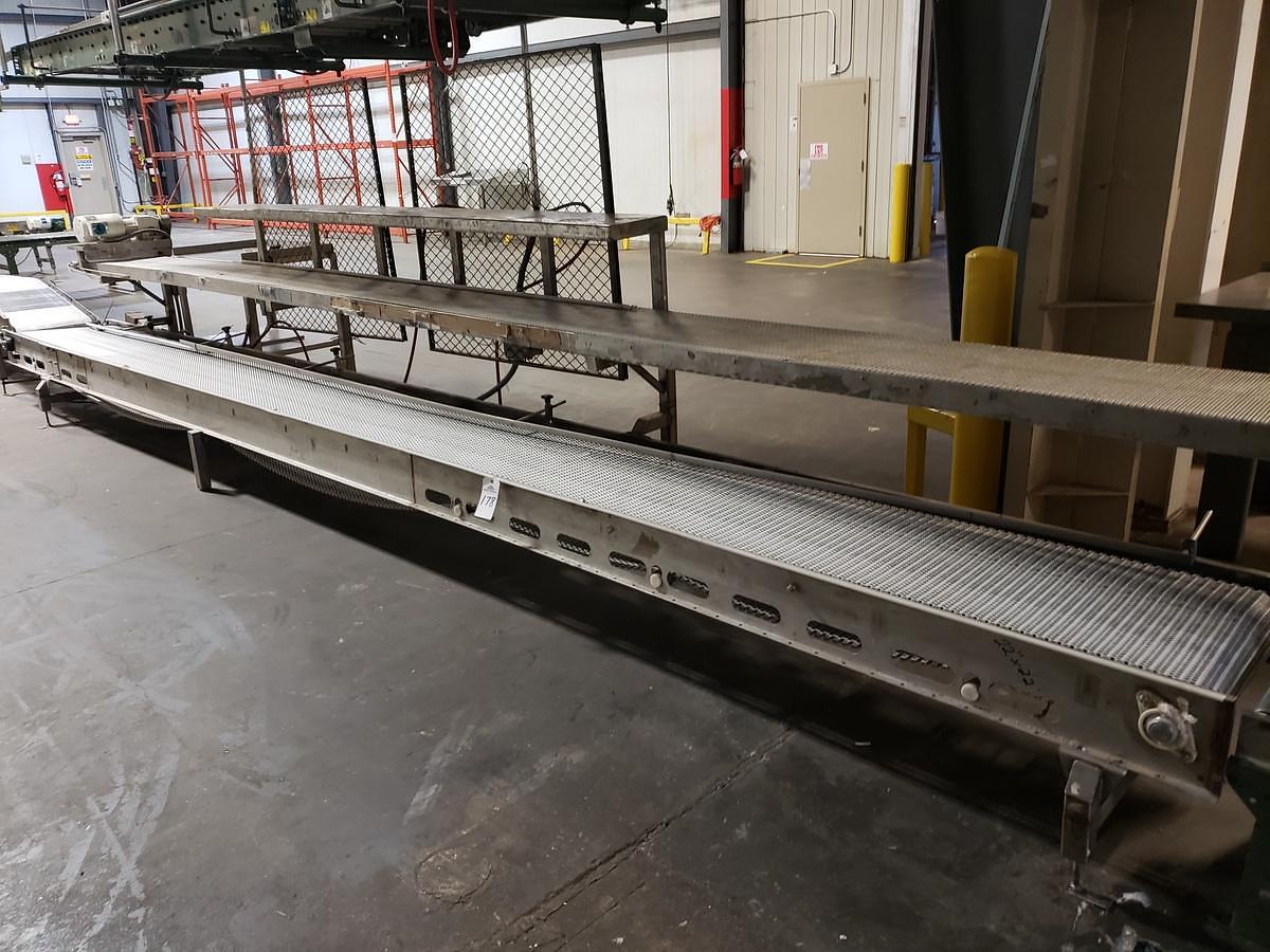 Used Over/Under Conveyor Section, 16”24’ Upper, 22”x22’ Lower