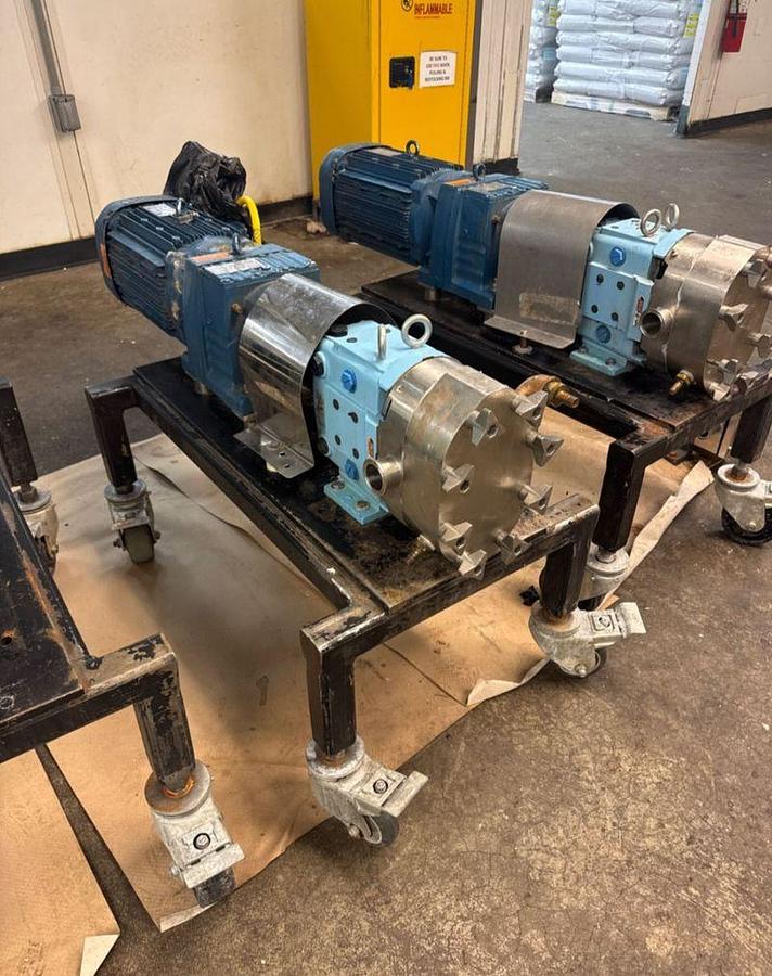 Used Waukesha SPX Jacketed SS Pumps with 10HP SEW Motors & Drives