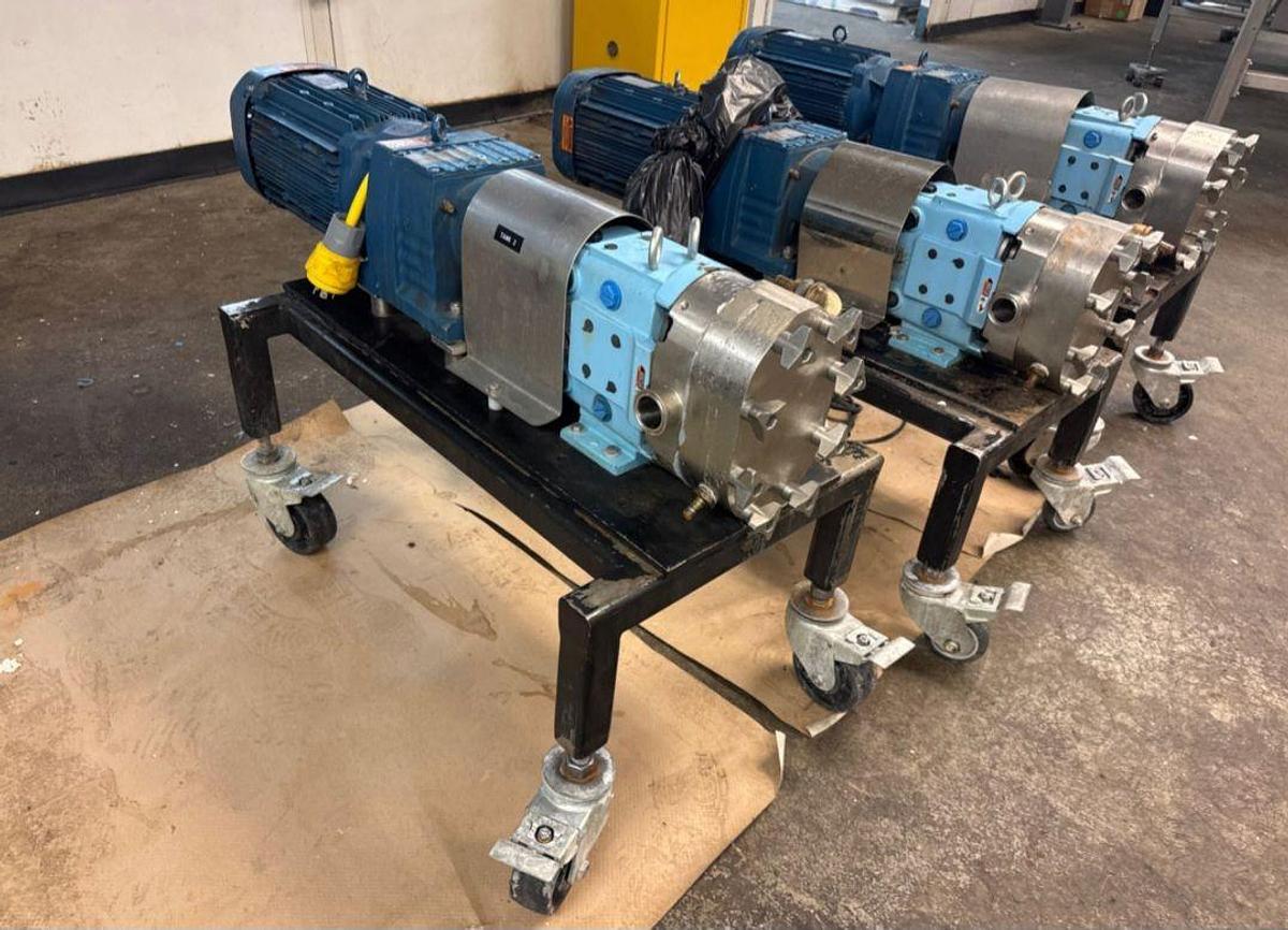 Used Waukesha SPX Jacketed SS Pumps with 10HP SEW Motors & Drives