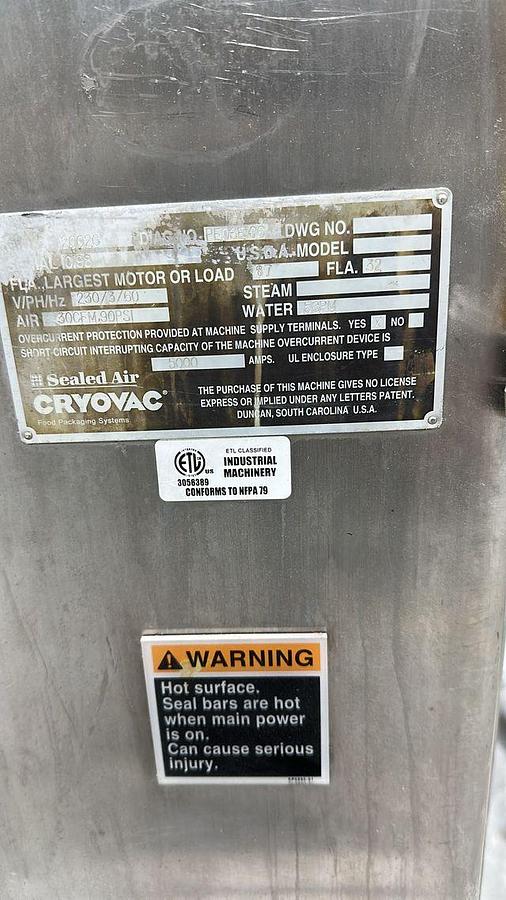 Used Onpack Model 2002 Cryovac Bagger